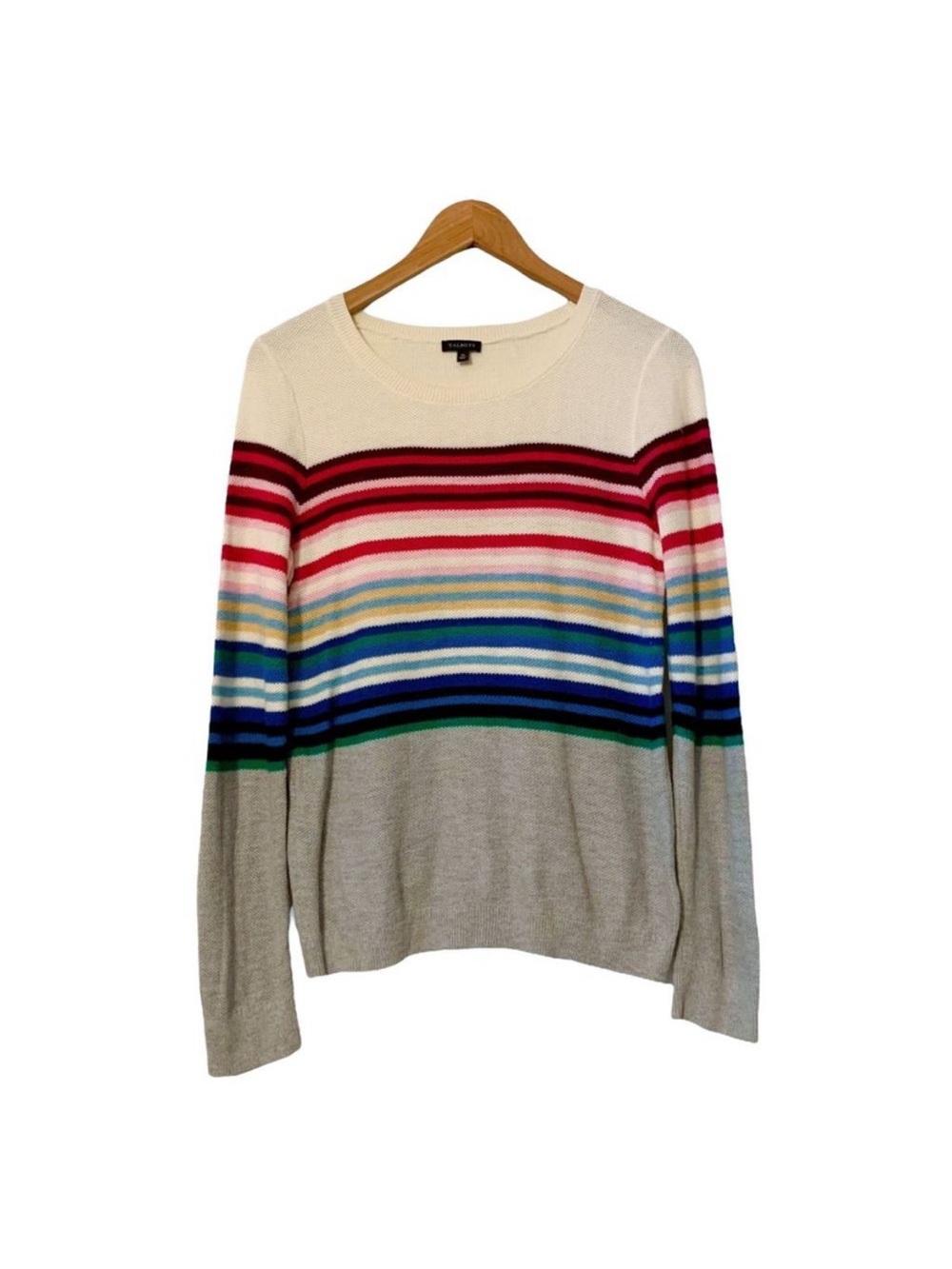 Talbots Cashmere Blend Rainbow Crewneck Sweater/Jumper Sz M VGUC